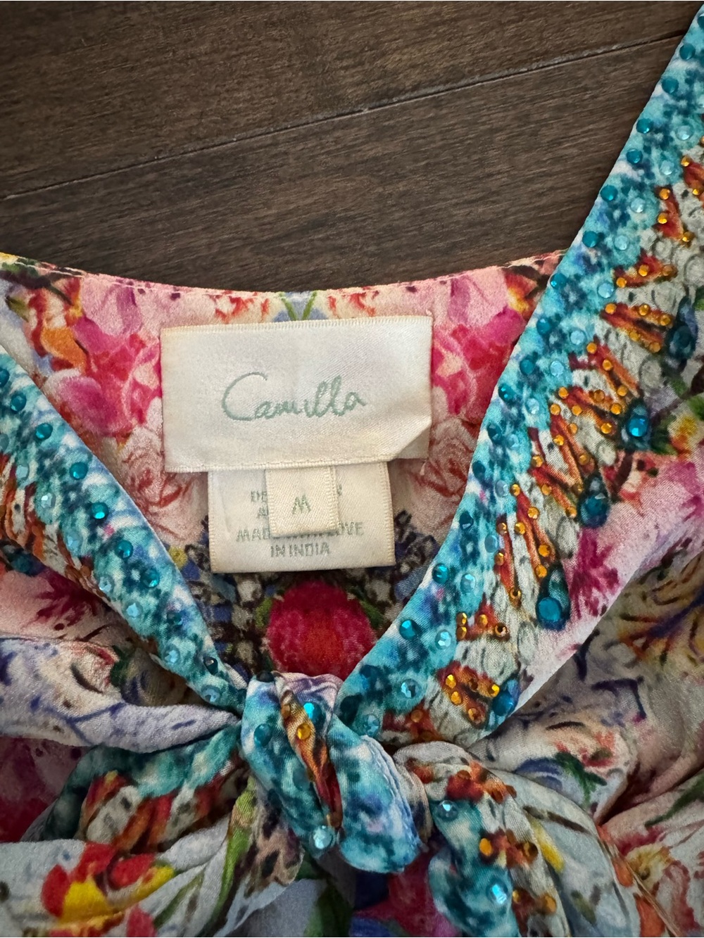 Camilla Multicolor Floral Spaghetti-Strap Dress - Picture 4 of 9